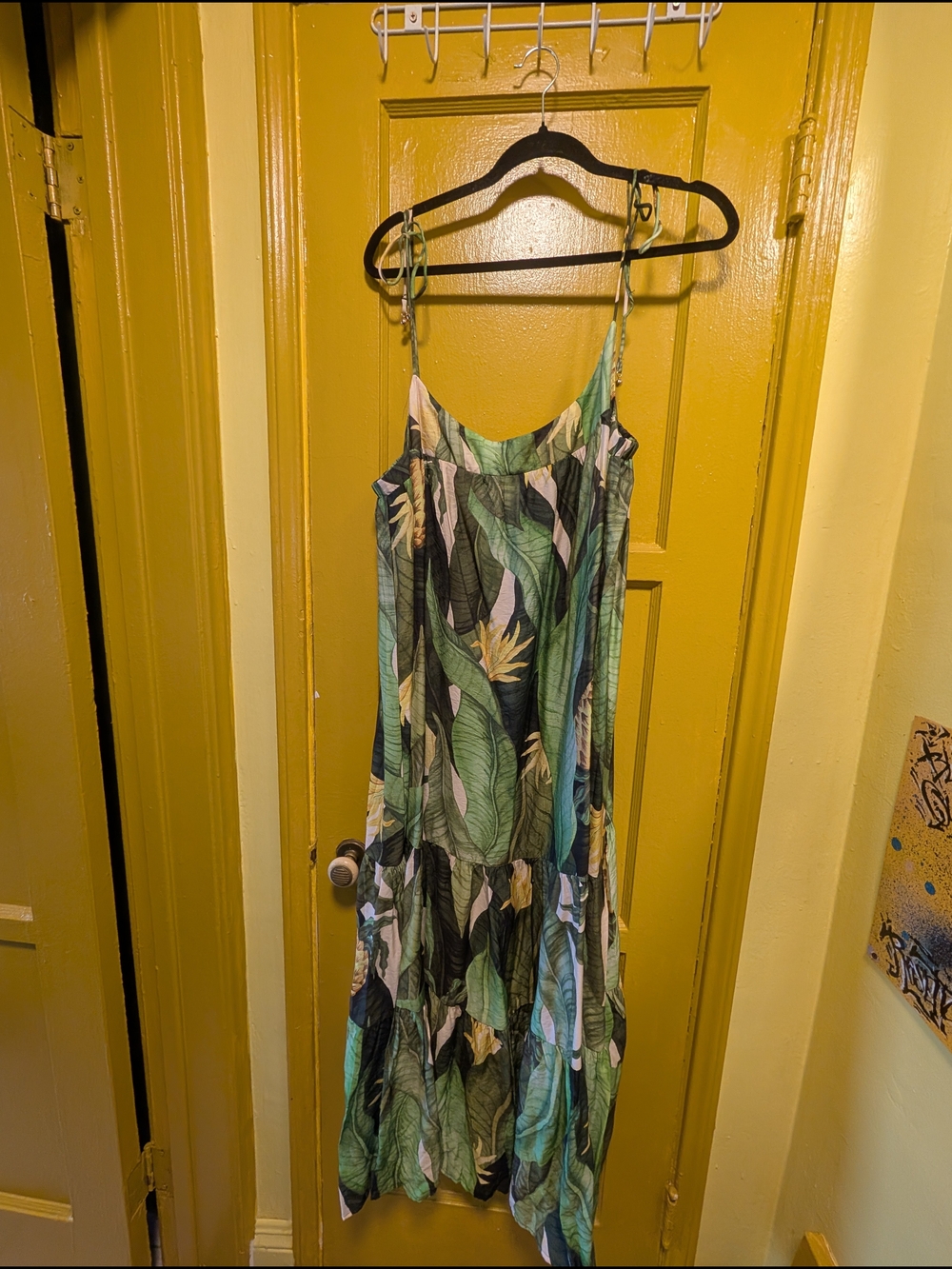 H&M Green Tropical Leaf Maxi Dress